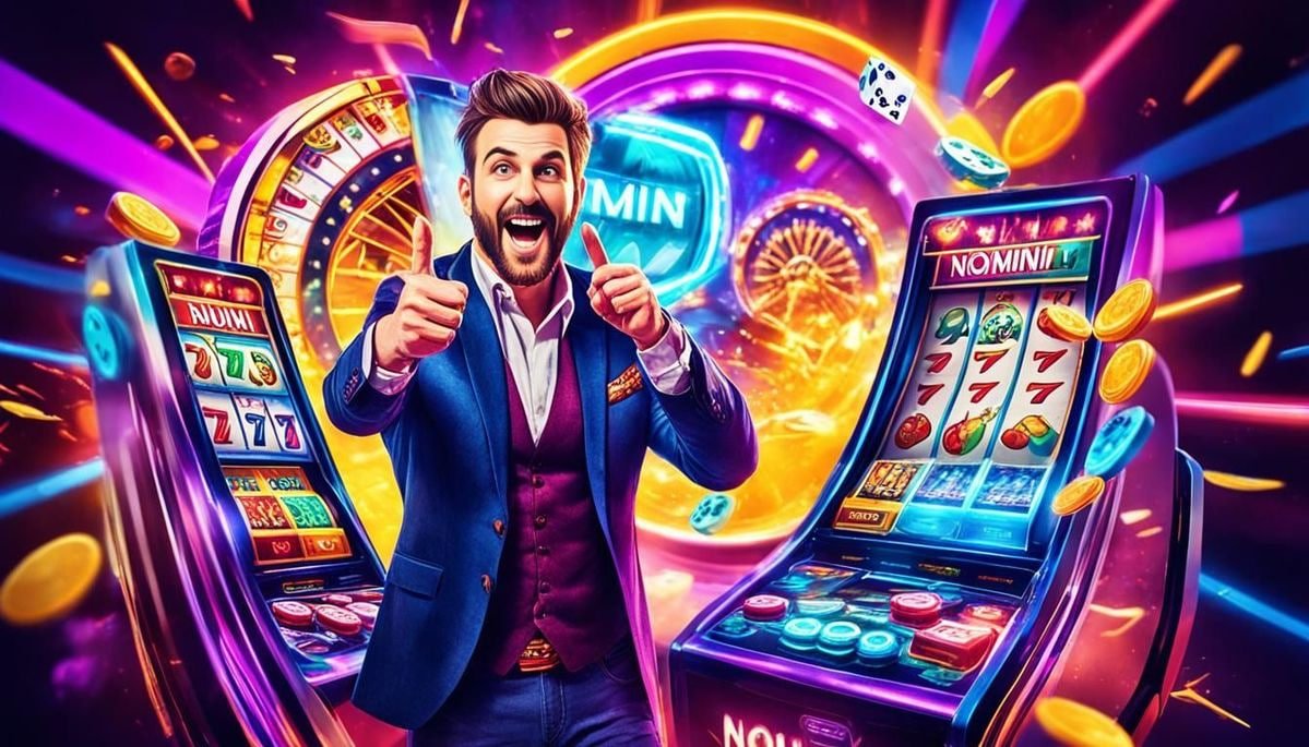Layar utama antarmuka royaldomino dengan sportsbook dan slot online
